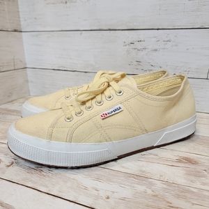 Anthropologie Beige Canvas Lace-Up Sneakers